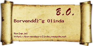 Borvendég Olinda névjegykártya